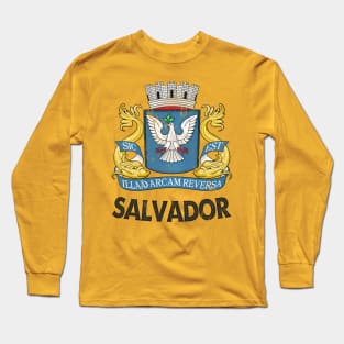 Salvador, Brazil / Vintage Look Faded Flag Design Long Sleeve T-Shirt